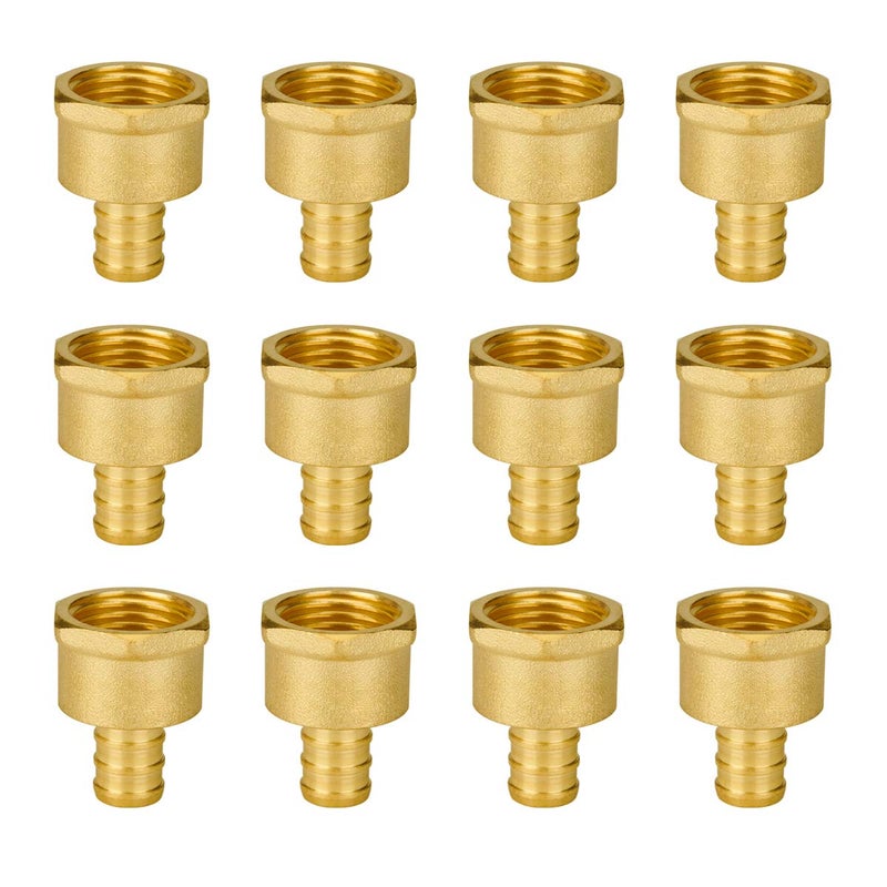 SUNGATOR 12-Pack 1/2" PEX to 1/2" Female NPT Brass Fittings, UPC Certified - Image 1